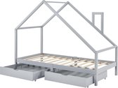 Kinderbed Assling met 2 lades 206x97x162 cm lichtgrijs mat