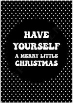 Zwart wit quote kaarten A6 kerst (10.5x15cm) - merry little christmas 50 stuks | Groothandel