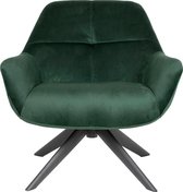 Fauteuil Velvet Stof & Metaal - Groen - 78x75x78cm- Fauteuil Shannon - Giga Meubel