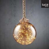 Luca Lighting Bal aan Touw Kerstverlichting met 40 LED Lampjes - H100 x Ø20 cm - Bruin