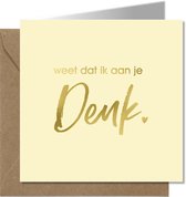 Tallies Cards - greeting - ansichtkaarten - Denk - Pastel  - Set van 4 wenskaarten - Inclusief kraft envelop - sterkte - knuffel - medeleven - 100% Duurzaam