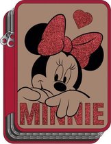 etui Minnie Mouse 18 cm polyester rood/bruin 27-delig