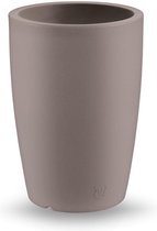 VECA GENESIS plantenbak rond, 50 cm hoog, MAT TAUPE