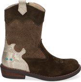 Bunnies JR 221825-469 Meisjes Cowboy Boots - Groen/Goud - Suède - Ritssluiting