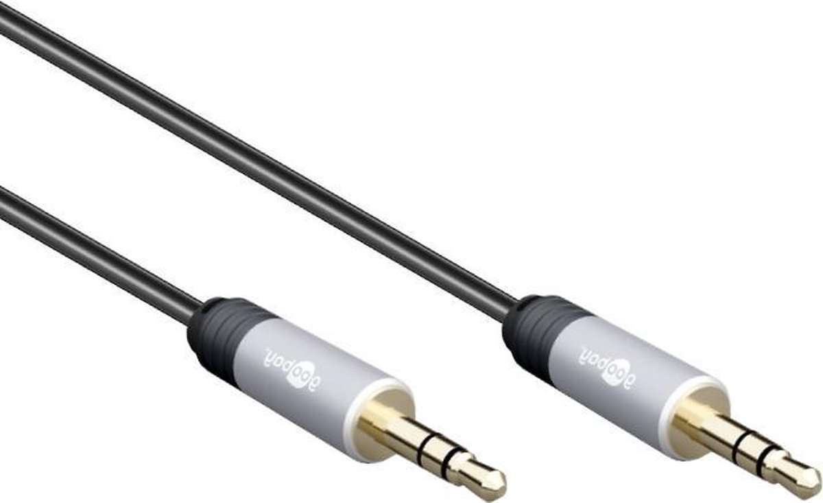 Image of 3,5mm Stereo Jack Kabel - Verguld - Premium - 5 meter - Zwart