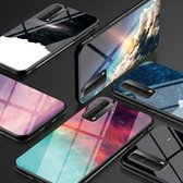 Voor Huawei P smart 2019 Sterrenhemelpatroon Gehard Glas + TPU Schokbestendig Beschermhoes (Fantasie Sterrenhemel)