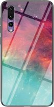 Voor Huawei P20 Pro Sterrenhemelpatroon Gehard Glas + TPU Schokbestendige Beschermhoes (Kleurrijke Sterrenhemel)