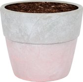 WL Plants - Bloempot Voor Binnen - Roze Betonnen Bloempot - Luxe Bloempotten voor Binnen - Bloempotten voor Buiten - Bloembak & Plantenpot - Hoogte 12,5 cm - Keramisch met Hoogwaar