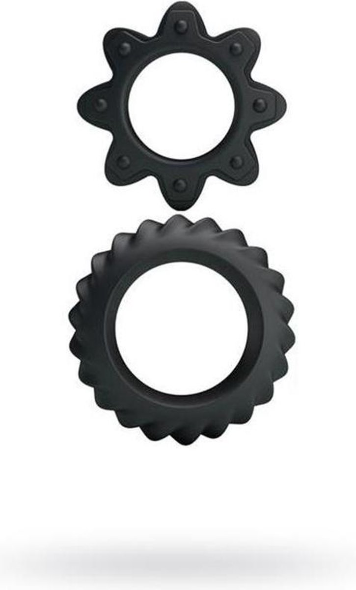Baile Cockring Set Bloemen Zwart