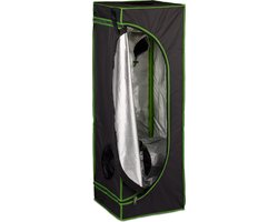 kweektent - 120 x 40 x 40 cm - reflectiefolie binnenin - verduisterend - zwart-groen