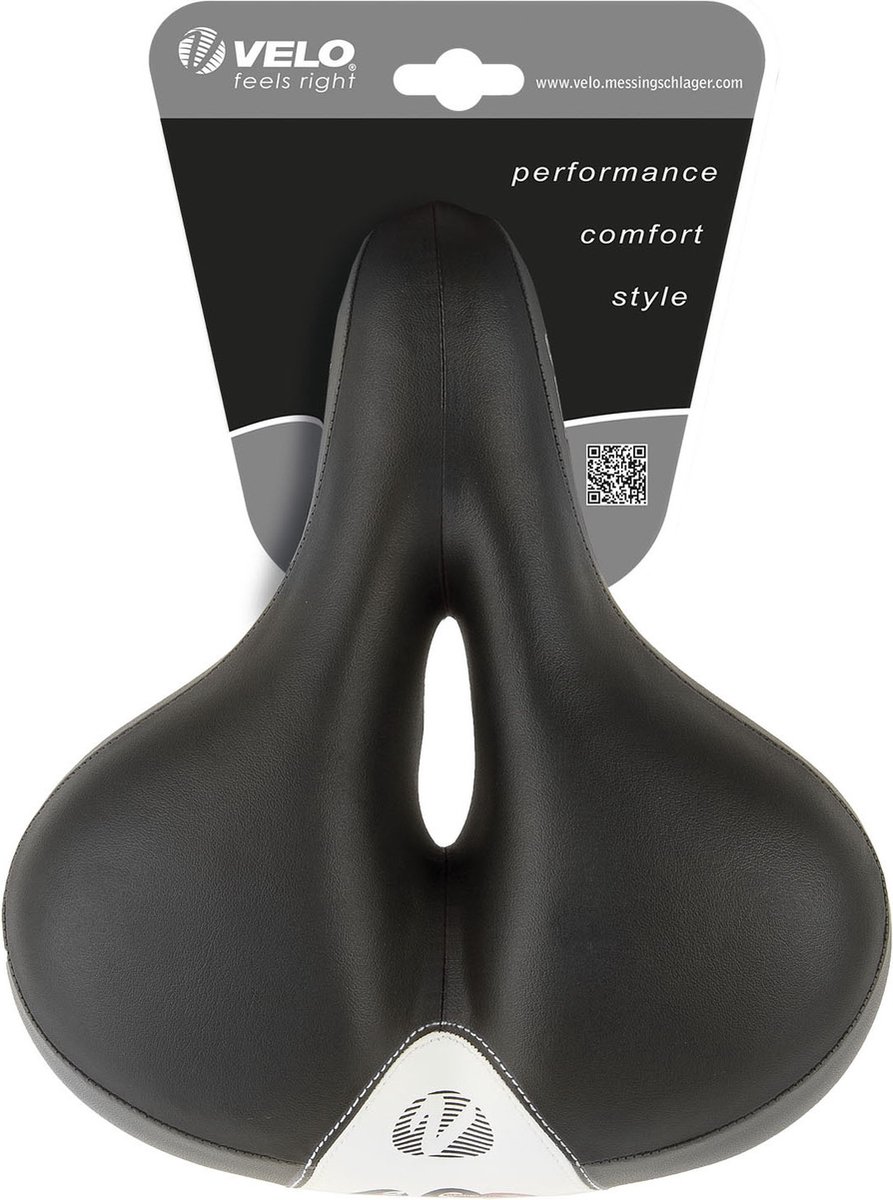 Velo Comfort Fietszadel - Met Drukverlichting & Schokabsorptie - 245 x 212 mm - Ergonomisch E-Bike & Stadsfiets Zadel - Zwart – foto 8