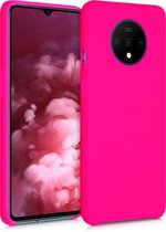 kwmobile telefoonhoesje voor OnePlus 7T - Hoesje met siliconen coating - Smartphone case in neon roze