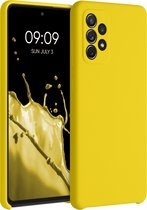 kwmobile telefoonhoesje voor Samsung Galaxy A72 - Hoesje met siliconen coating - Smartphone case in stralend geel