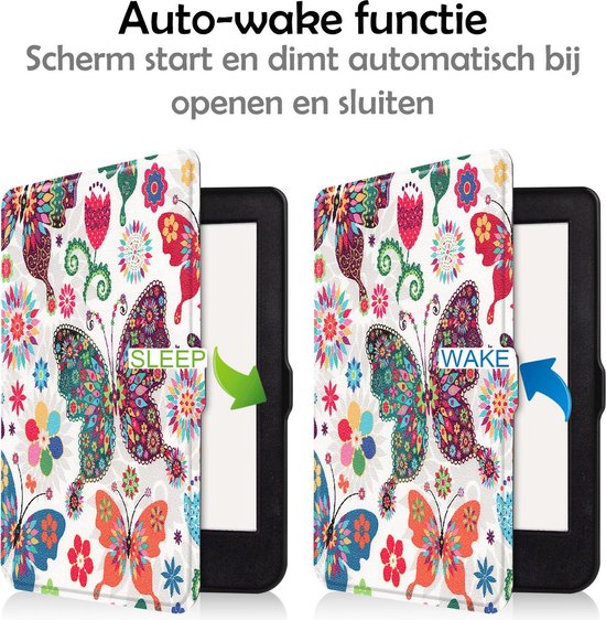 Hoesje Geschikt voor Kobo Nia Hoes Bescherm Hoesje Case Sleep Cover - Hoes Geschikt voor Kobo Nia Hoesje - Vlinders van MMOBIEL — afbeelding 3
