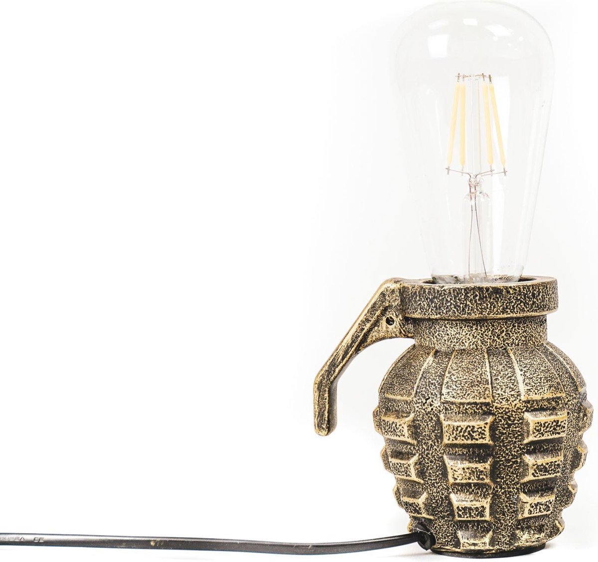 Housevitamin - Gouden Tafellamp Lamp 10x10x8 - Handgranaat Granaat - Goud