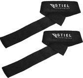 Stiel Powerlifting straps met padding - 57 x 4cm - per paar - Zwart