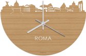 Skyline Klok Rome Bamboe hout - Ø 40 cm - Woondecoratie - Wand decoratie woonkamer - WoodWideCities