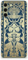 Back Cover Siliconen Hoesje Samsung Galaxy S21FE Hoesje Customize Beige Flowers