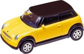 Metalen Mini Cooper: Geel 7 cm