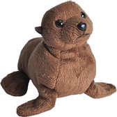 knuffel zeeleeuw junior 13 cm pluche bruin