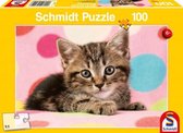 legpuzzel Cute Kitten junior karton geel 100 stukjes