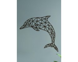 Wanddecoratie Polygon | Dolfijn - XL (80x80cm)