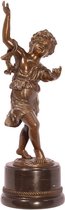 Beeld - dansende putto - brons sculptuur - 39,5 cm hoog