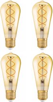 4 stuks Osram led Rustieklamp ST64 E27 4.5W 2000K Goud dimbaar