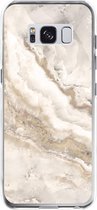 Samsung Galaxy S8 Telefoonhoesje - Transparant Siliconenhoesje - Flexibel - Met Marmerprint - Marmer - Wit