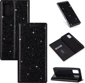 Samsung Galaxy A72 Glitter Book Case Hoesje - TPU - Magnetische Sluiting - Pasjeshouder - Samsung Galaxy A72 - Zwart
