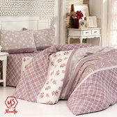 Moonstar Tweepersoons Dekbedovertrek - 220x200 cm + 2x 60x70 cm Kussenslopen - Rose & Grey