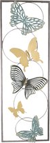 Wanddecoratie vlinders | 31*90*3 cm | Multi | Ijzer | Rechthoekig | Vlinders | Clayre & Eef | 5Y0479