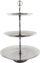 Etagère | Ø 30*49 cm | Zilverkleurig | Aluminum | Rond | Clayre & Eef | 6ZI366