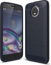 Geborstelde TPU Cover - Motorola Moto G5s - Blauw
