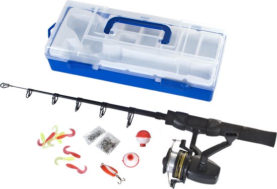 Gameon Werphengel Hengel - viskoffer met accessoires - glasfiber telescoophengel van Merkloos — afbeelding 4