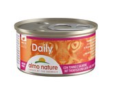 Almo Nature Natvoer voor Katten - Daily Menu Mousse - Glutenvrij - Graanvrij - 24 x 85g - Mousse met Tonijn en Zalm