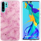 BackCover Marble Glitter voor Huawei P30 Pro Roze