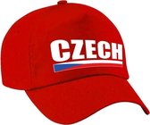 Czech supporters pet rood voor dames en heren - Tsjechie landen baseball cap - supporter accessoire