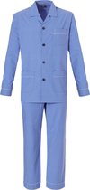 Robson Heren pyjama met gulp - knoopsluiting Martin - 48 - Blauw.