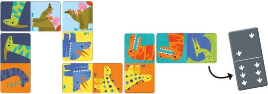 Boek: Mudpuppy domino dinosaurussen +3jr, geschreven door Mudpuppy