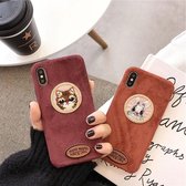 iPhone 6 Plus/6s Plus hoesje bordeaux met kat - iPhone case - telefoonhoesje voor de iPhone