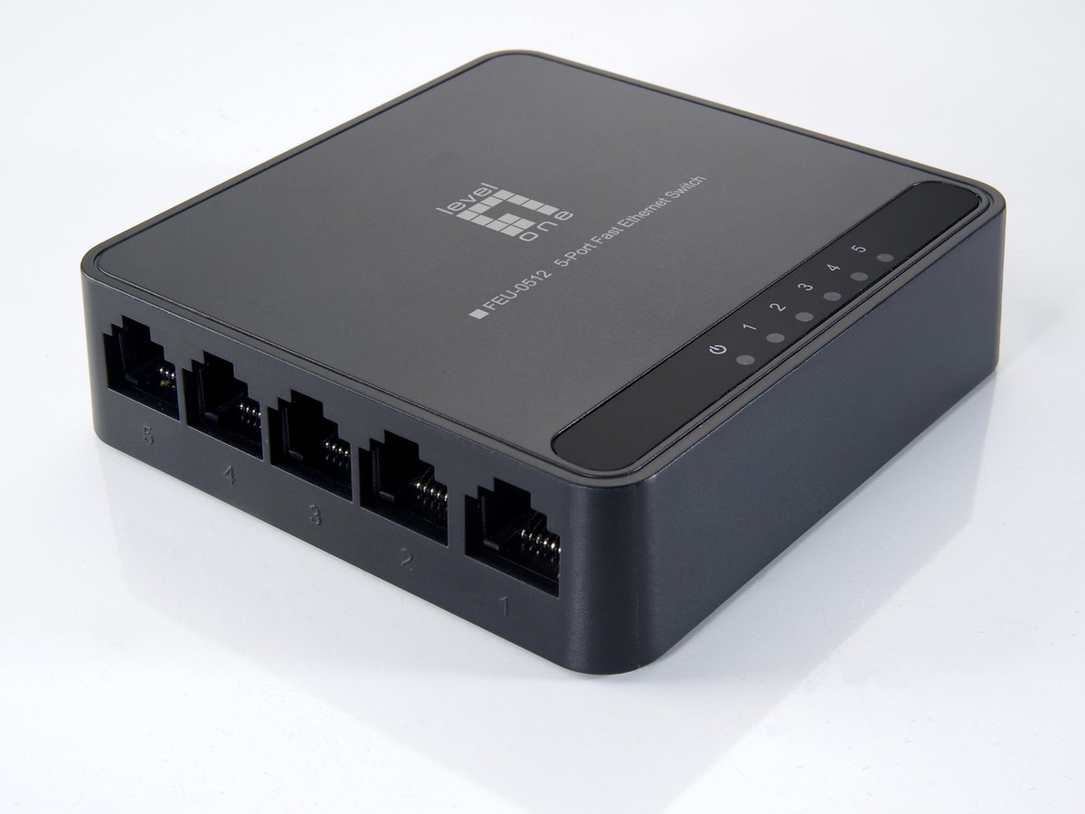 LevelOne FEU-0512 5-Port Fast Ethernet Switch (5x RJ45, 10/100 Mbps Full duplex, 1000 GBps]