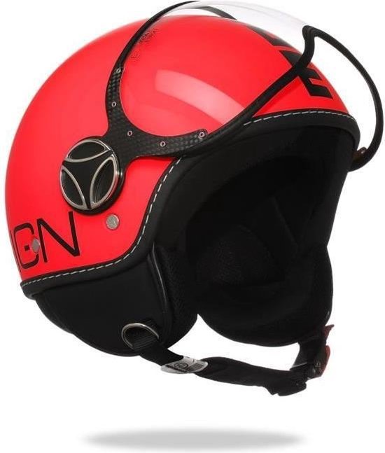 MOMO DESIGN FGTR Fluo jethelm oranje logo zwart