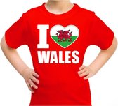 I love Wales t-shirt Verenigd Koninkrijk rood voor kids L (146-152)