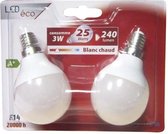 EXPERTLINE Set van 2 LED-lampen E14 G45 bolvormig 3W gelijk aan 25W warmwit