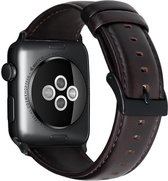 Geschikt voor Apple Watch Luxe Leren Bandje voor Apple Watch 1 / 2 / 3 / 4 / 5 | 38MM / 40MM | Premium kwaliteit | Donkerbruin / Dark Brown Leder