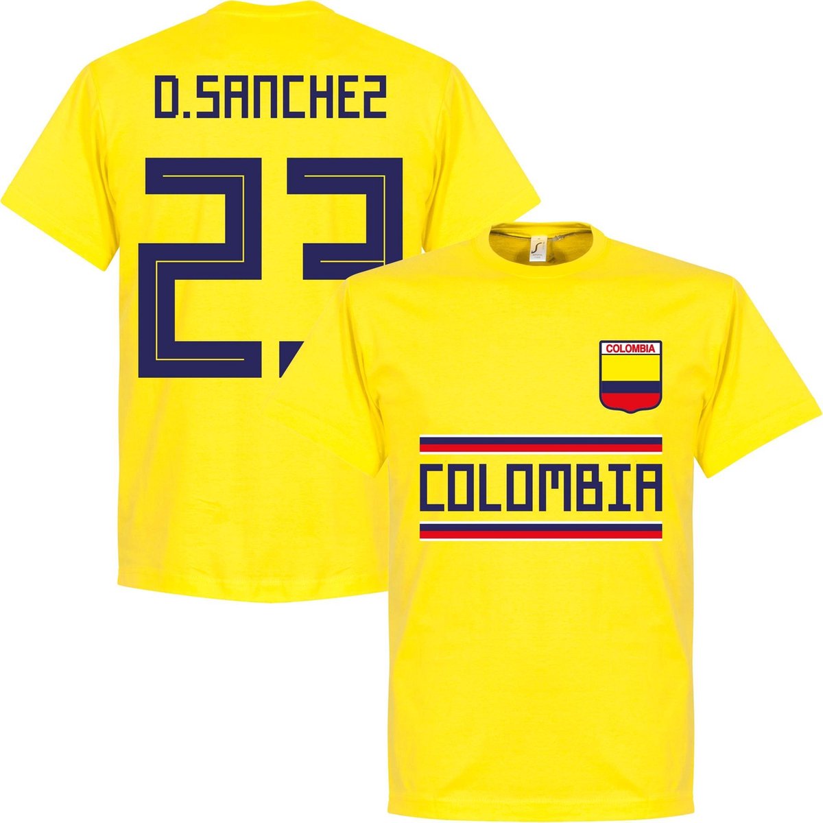 Colombia D. Sanchez 23 Team T-Shirt - Geel - XL