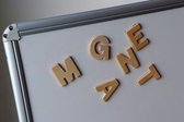 Houten magnetische letters: