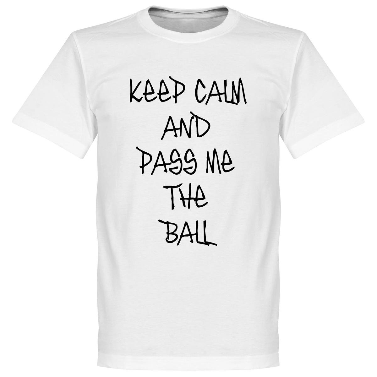 Keep Calm And Pass Me The Ball Handwriting T-Shirt - XL