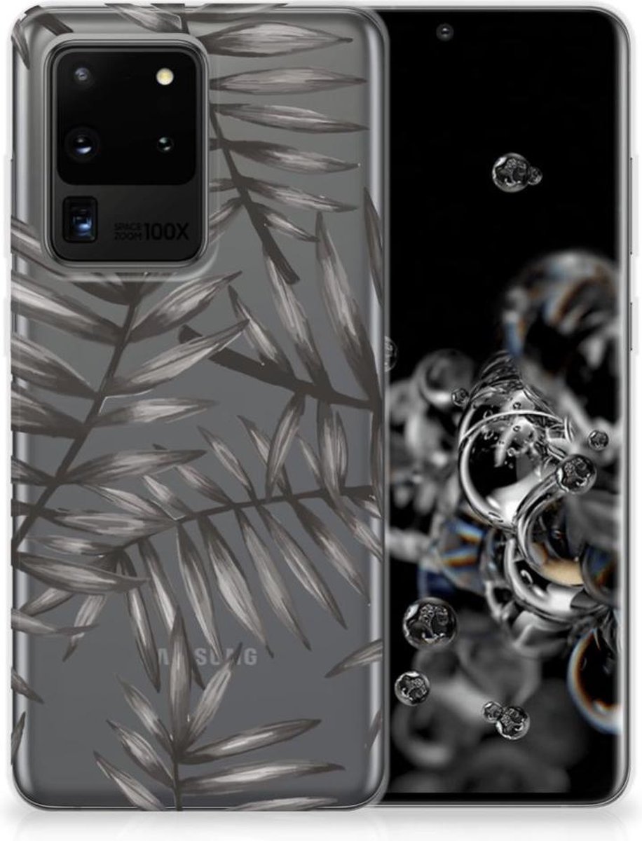 TPU Hoesje voor Samsung Galaxy S20 Ultra TPU Case Leaves Grey